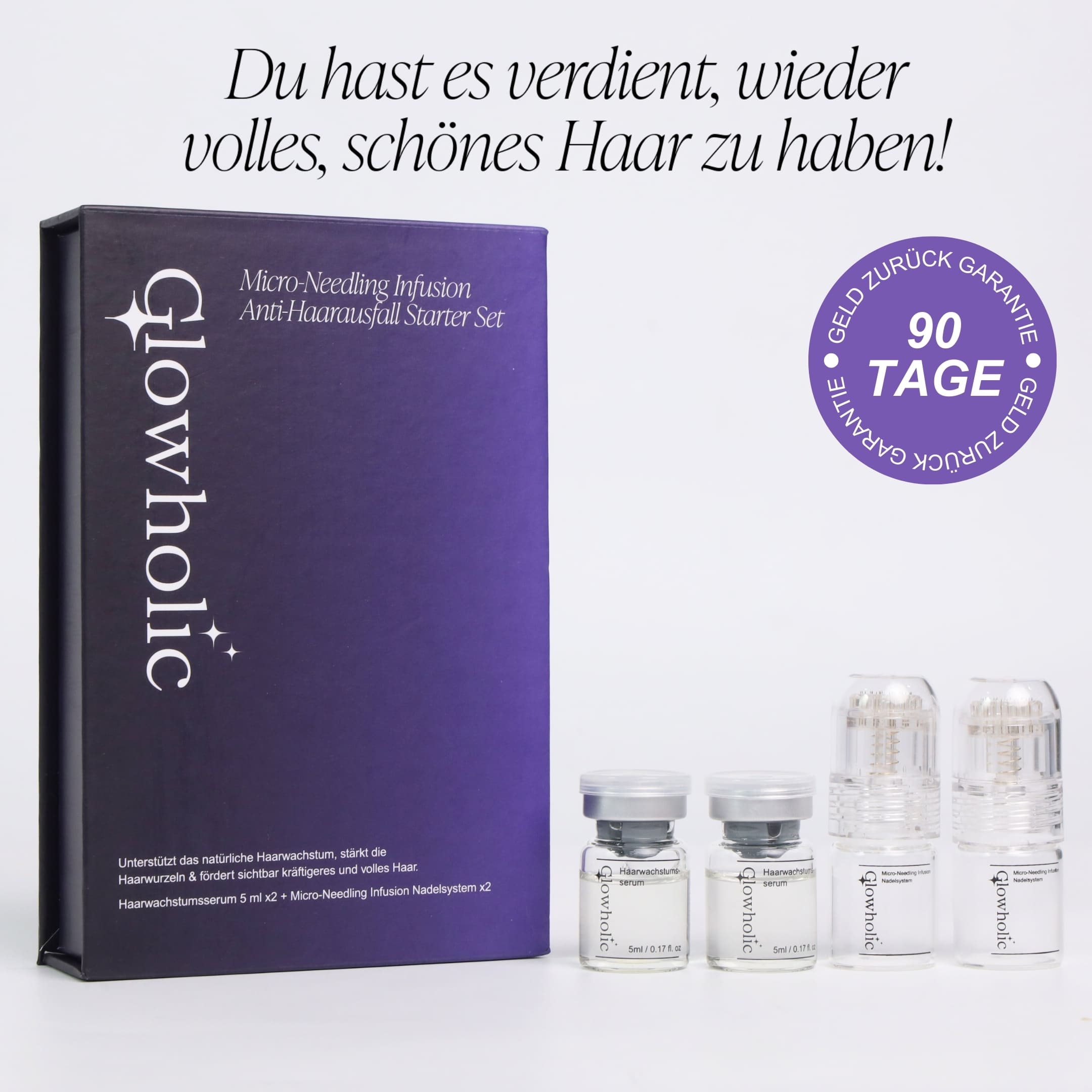 Glowholic - Anti-Haarausfall Starter Set - Micro-Needling Infusion für zuhause