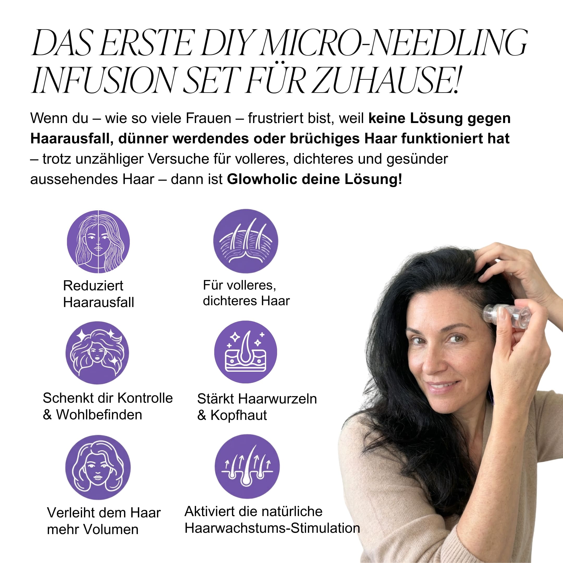 Glowholic - Anti-Haarausfall Starter Set - Micro-Needling Infusion für zuhause