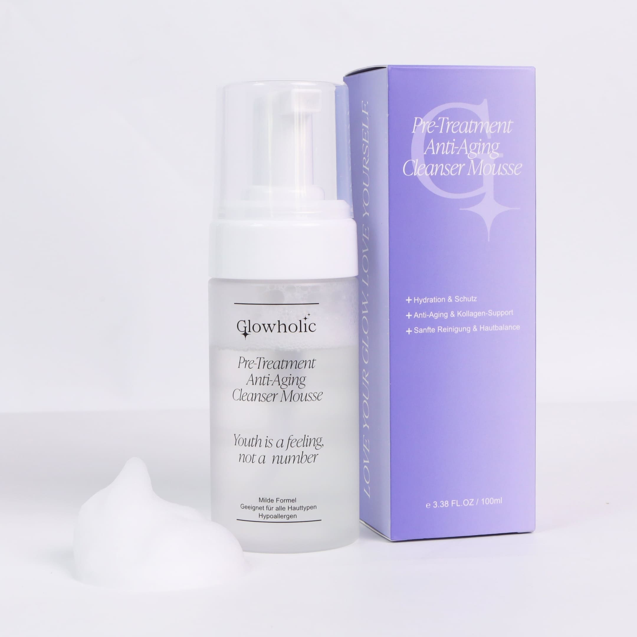 Glowholic Pre-Treatment Anti-Aging Cleanser Mousse – Für die Pflege vor der Micro-Needling-Infusion