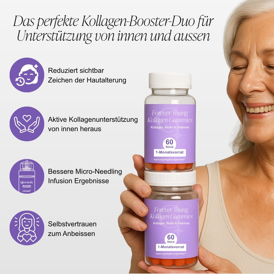 Limitiertes Black Friday Special: Forever Young Kollagen Duo Set - Glowholic Micro-Needling Infusion für zuhause