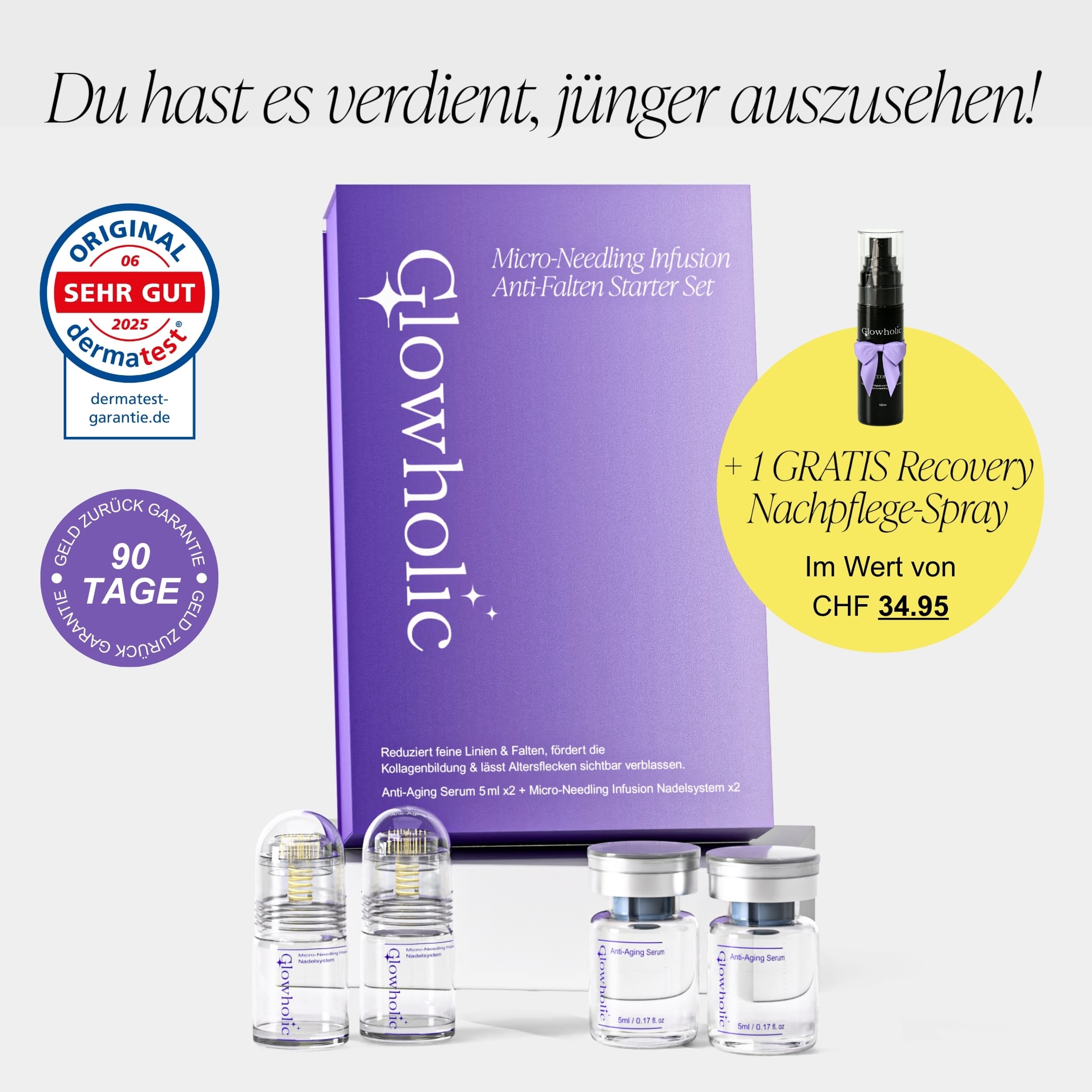 Limitiertes Black Friday Special: Glow & Recovery Set - Glowholic Micro-Needling Infusion für zuhause