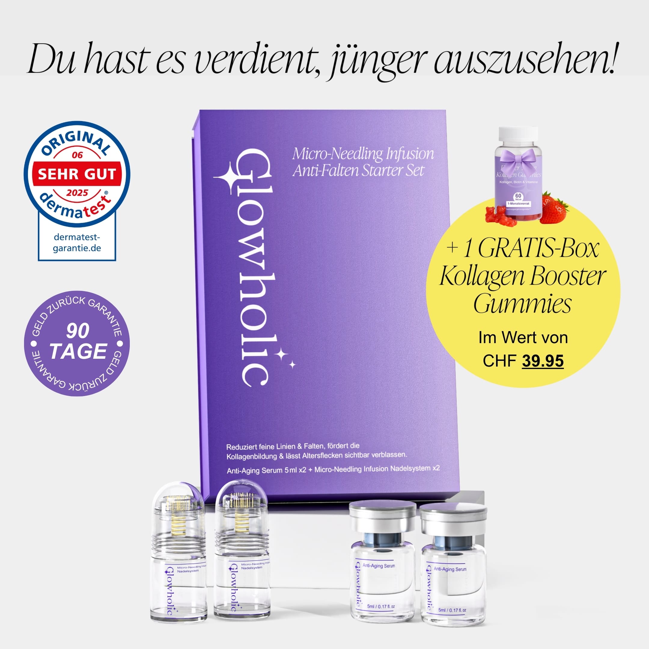 Limitiertes Black Friday Special: Forever Young Kollagen Duo Set - Glowholic Micro-Needling Infusion für zuhause