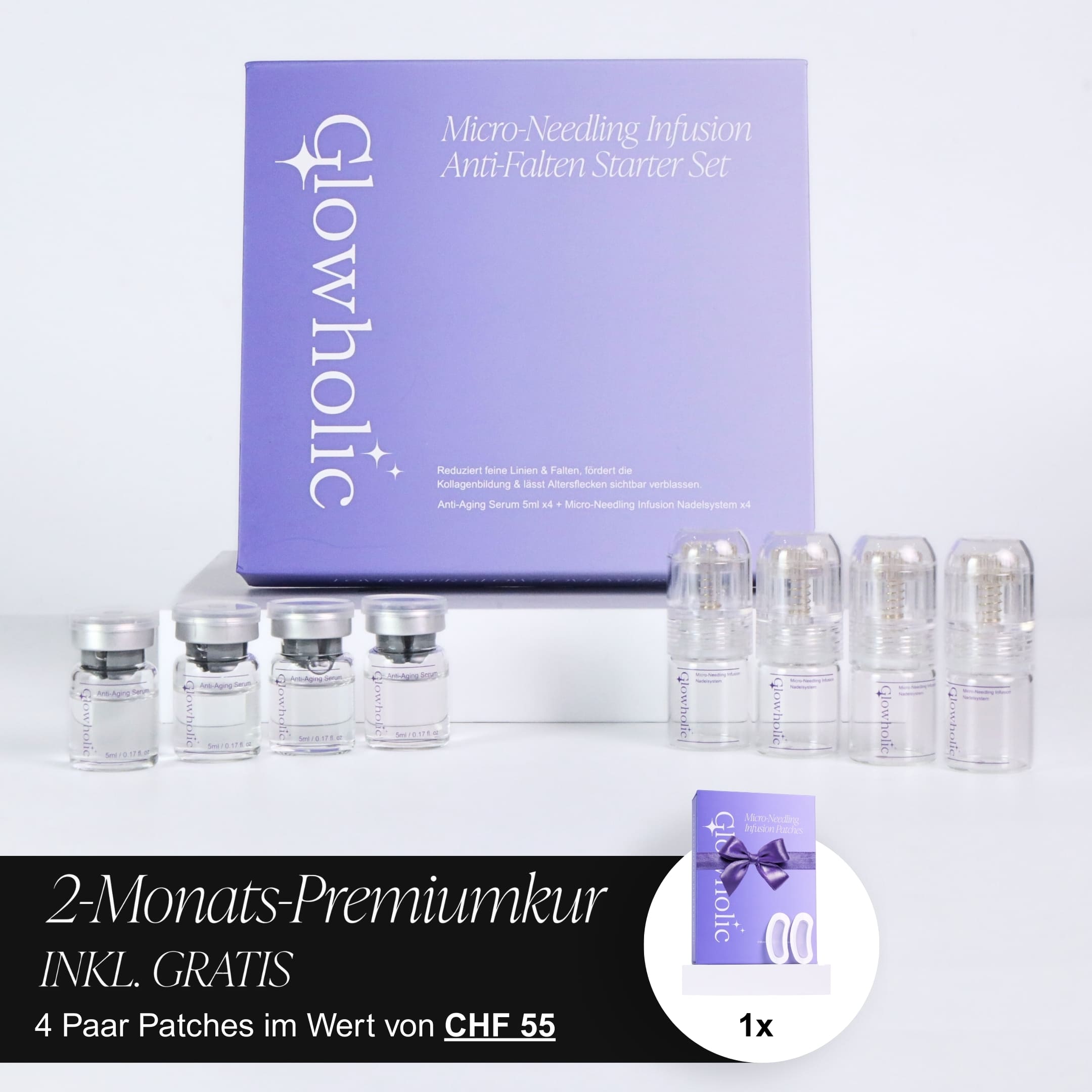 Anti-Falten Starter Set - Glowholic Micro-Needling Infusion für zuhause