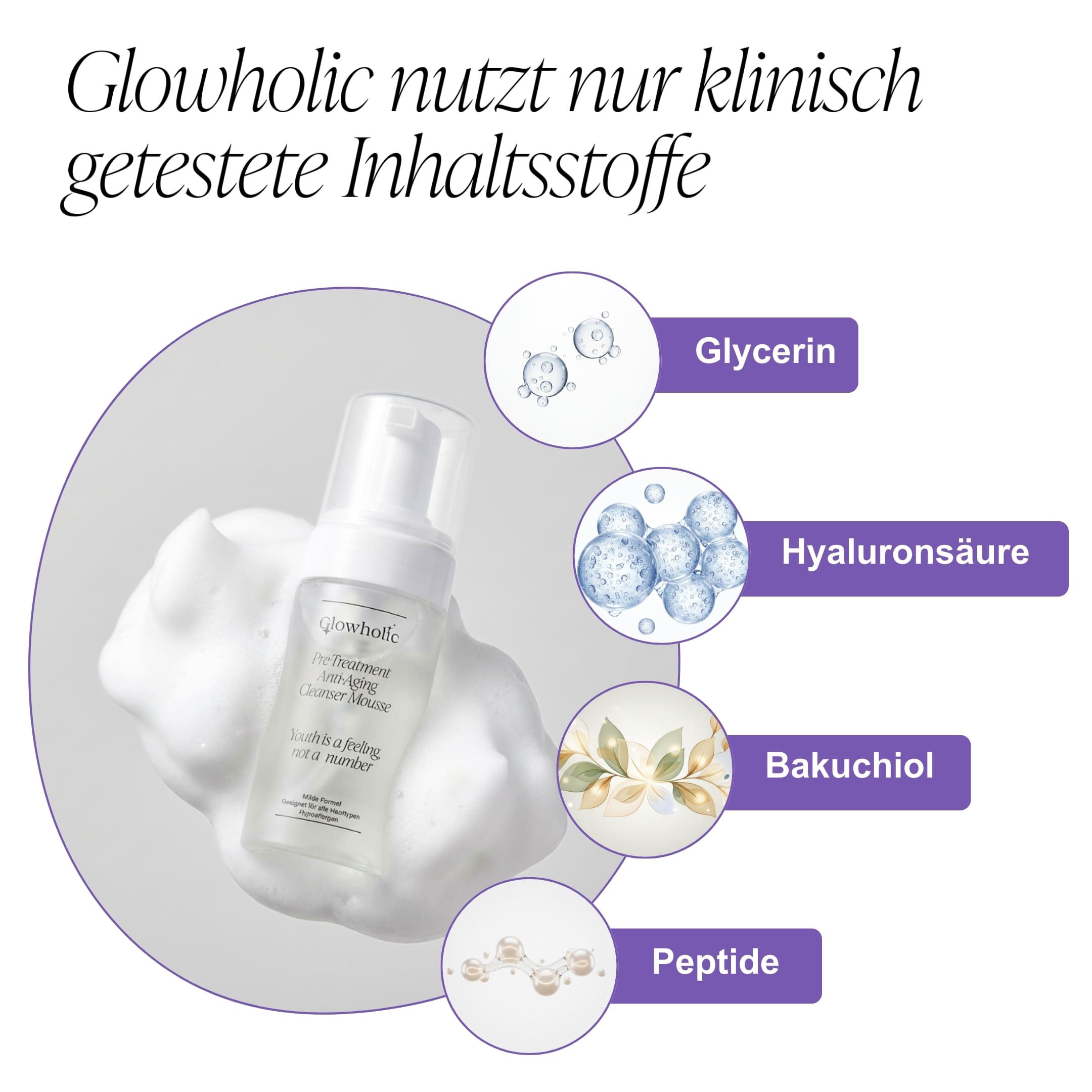Glowholic Pre-Treatment Anti-Aging Cleanser Mousse – Für die Pflege vor der Micro-Needling-Infusion
