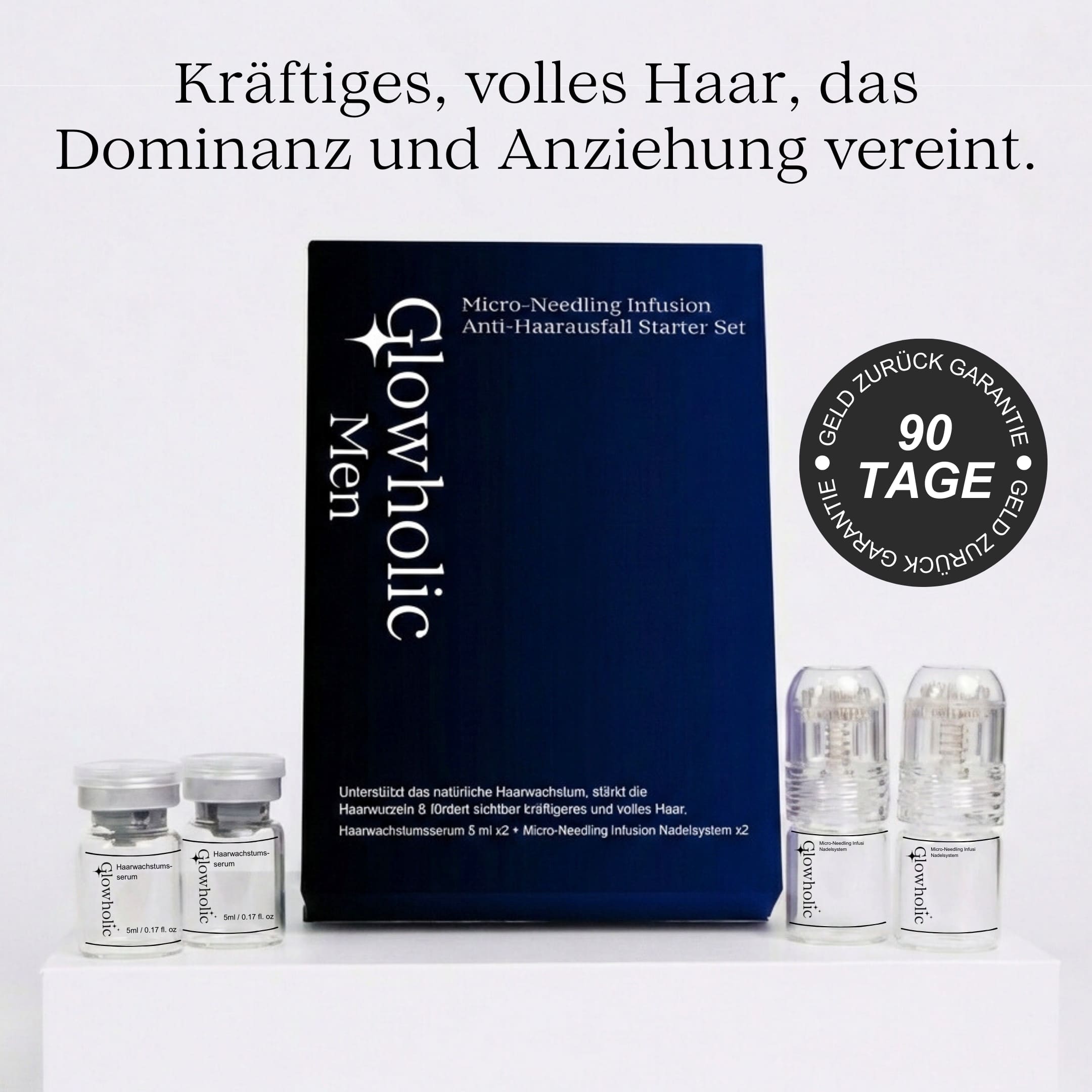 Glowholic Men - Anti-Haarausfall Starter Set - Micro-Needling Infusion für zuhause