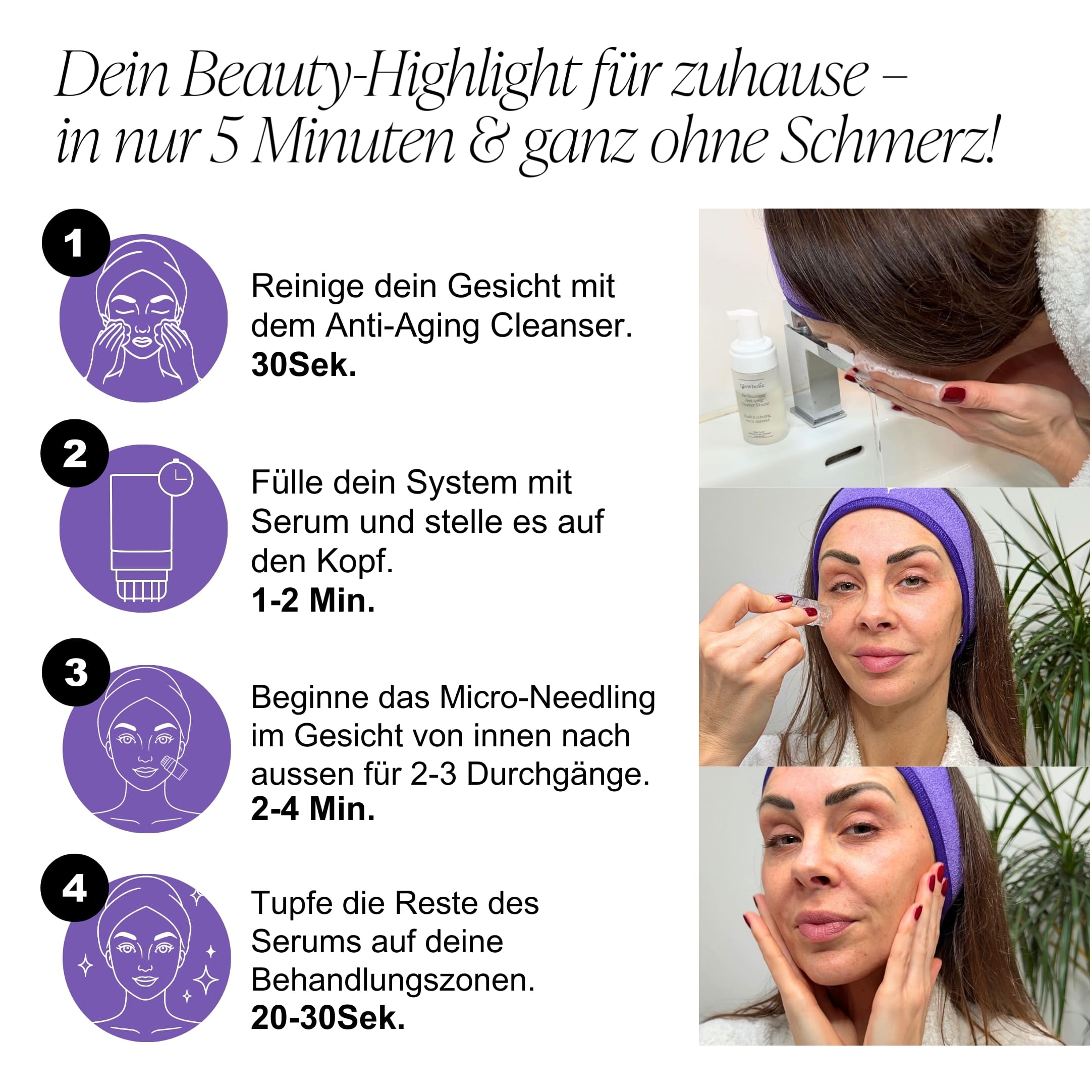 Anti-Falten Starter Set - Glowholic Micro-Needling Infusion für zuhause